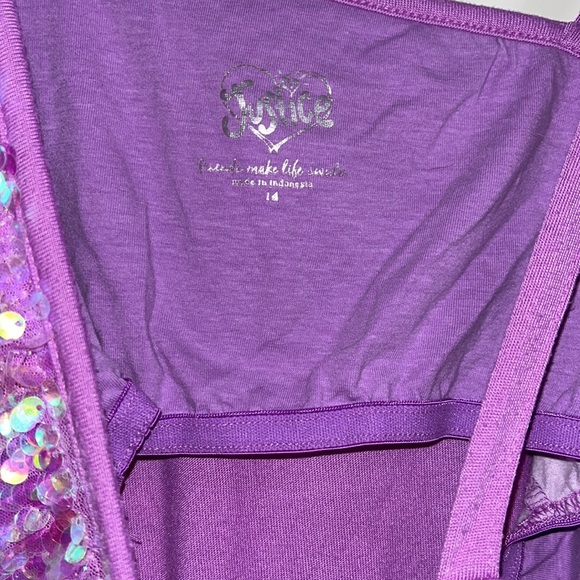 Purple sequin ruffle top - Picture 4 of 4